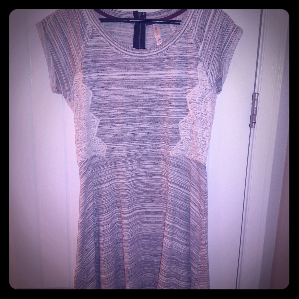 Gray laceTarget/xhiliration mid calf skater dress